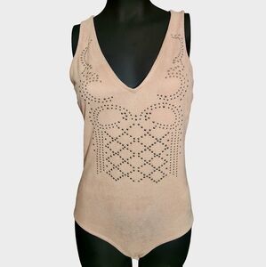 NWT Guess Pink Embellished One Piece Tank Top Size Medium